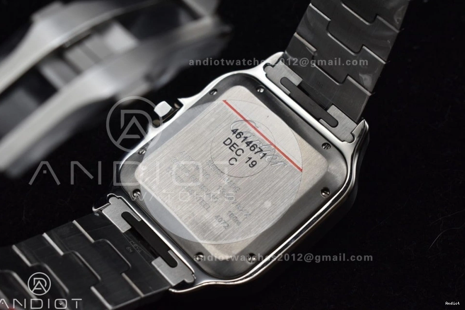 MIYOTA Black de Best SS 1:1 Santos Edition Dial on Cartier BVF SS Gray Bracelet 40mm Bezel 9015 0401